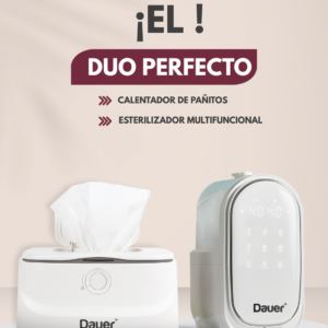 Duo Dauer calentador de pañitos mas calentador de biberon multifuncional