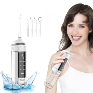 Irrigador Dental Portátil de bolsillo Con 6 Modos 4 Boquillas blanco -Dauer